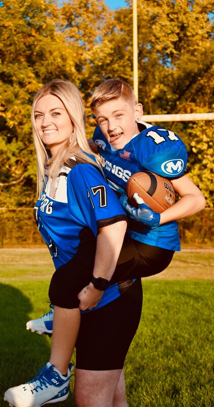 Fun Mother and Son Football Photography